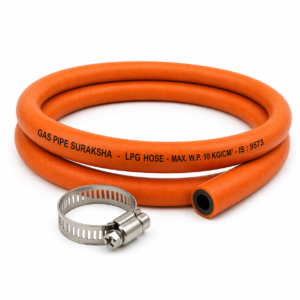 Gas Pipe Suraksha LPG Hose with 2 Clamps – ISI Certified
